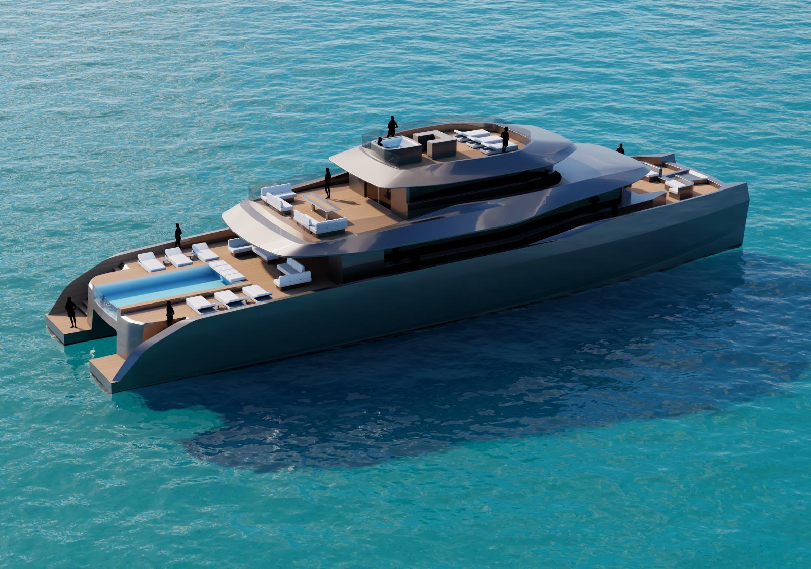 Managed yacht at sea